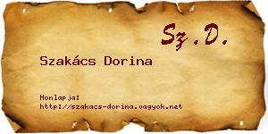 Szakács Dorina névjegykártya