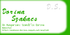 dorina szakacs business card